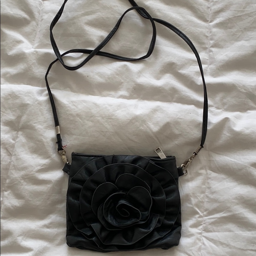 Flower faux leather bag
